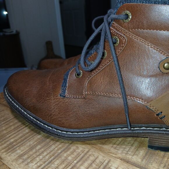 Freeman Kinley 1921 F220117 Shoe/Boots Brown Size 10.5 Tie Zip Side Ankle